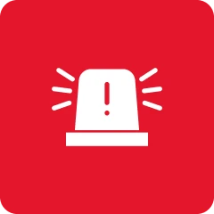 Alert symbol on red background